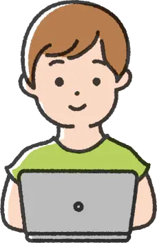 PCする男性イラスト